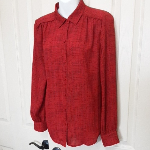 Worthington Tops - Red Long Sleeve Blouse